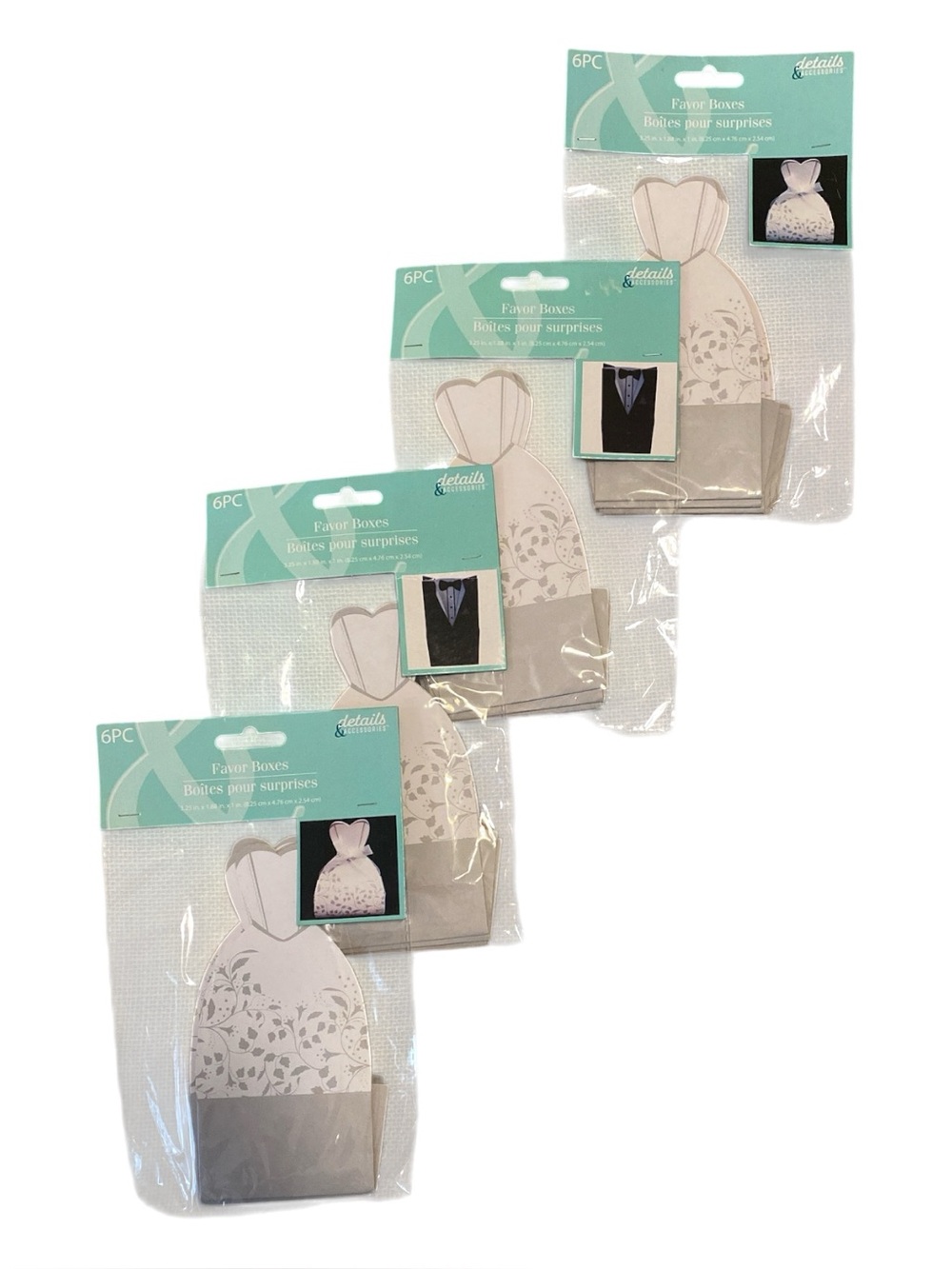 $9 FINAL OFFER-Elegant White 
Bridal gown, Favor Boxes